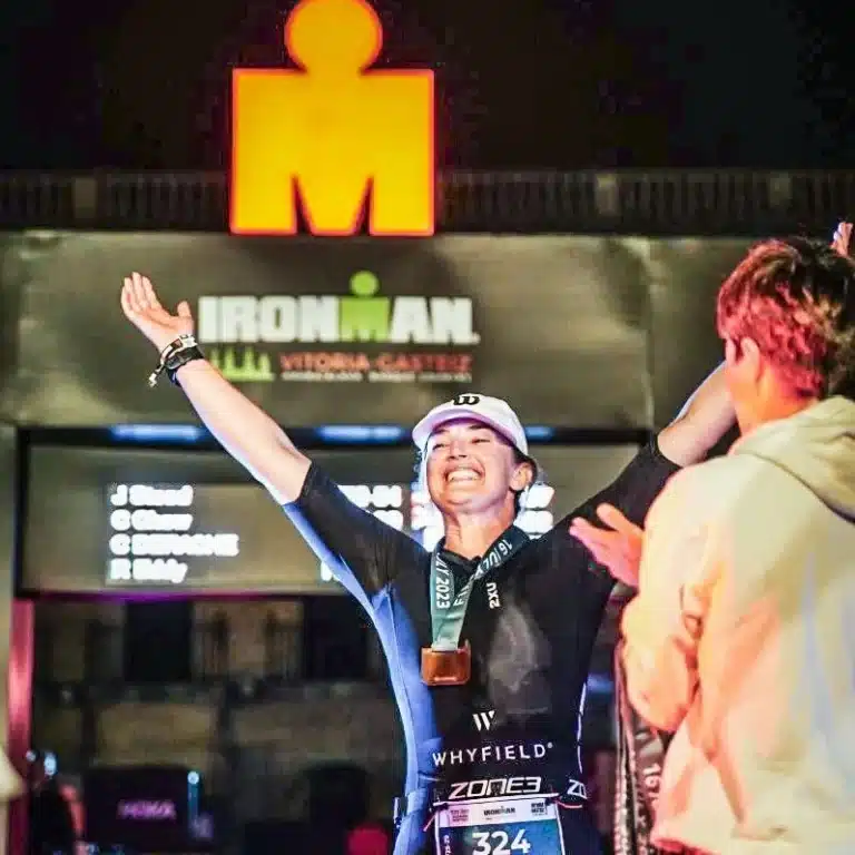 Rachael completing and Ironman in Spain | Whyfield Accountants in Truro
