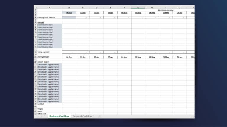 free cash flow template free cash flow template