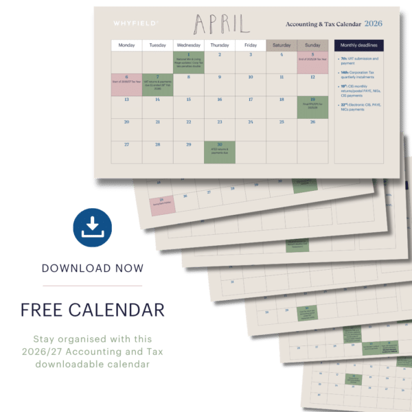 Whyfield Tax and Accounting Calendar 26/27
