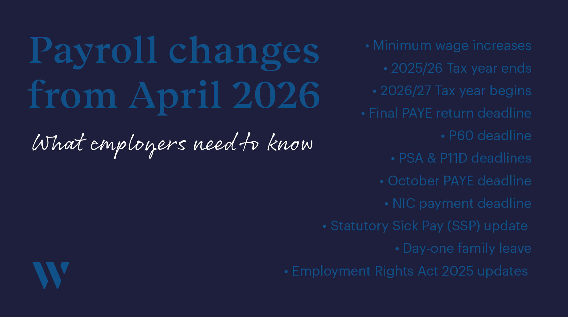 Payroll Changes from April 2026 - what employers need to know | Whyfield Accountants in Truro, Cornwall