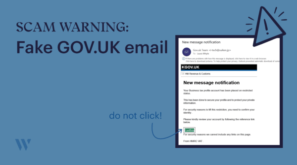 Suspicious email: fake HMRC 'restricted account' notification
